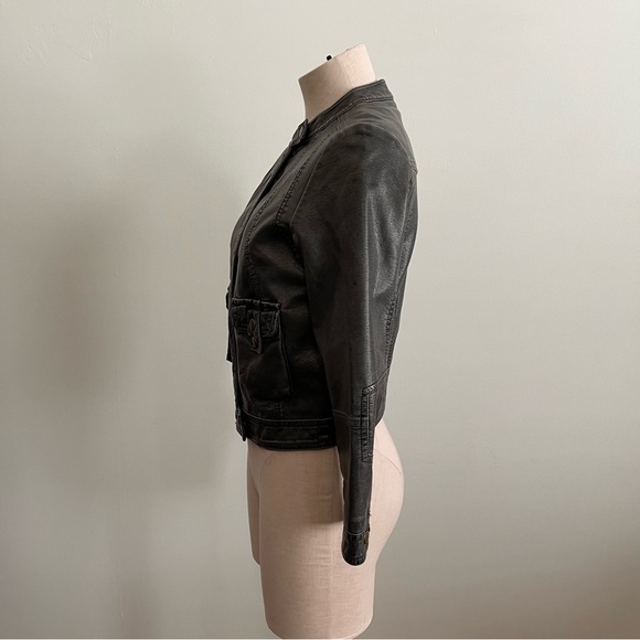 URBAN OUTFITTERS SILENCE & NOISE Faux Leather Moto Biker Jacket - Picture 14 of 14